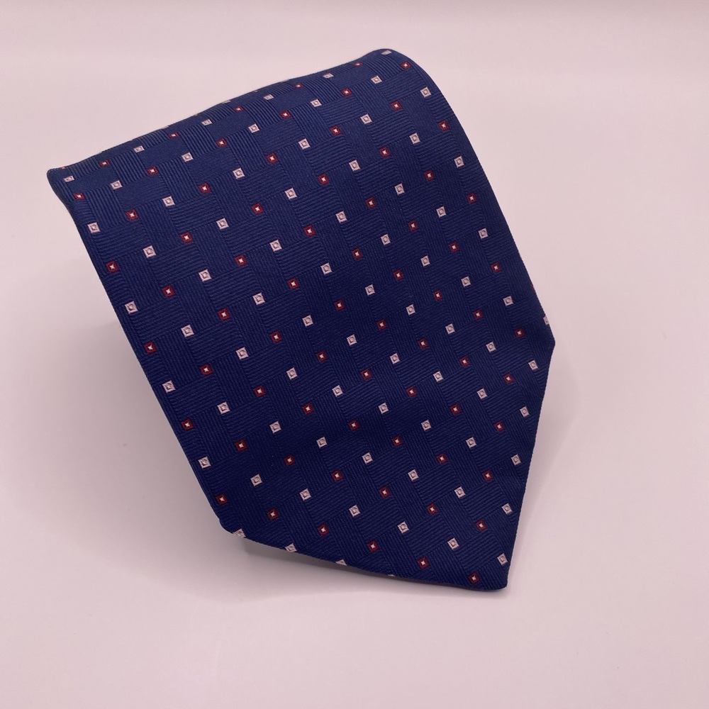 Brooks Brothers Navy and Red Geometric Tie